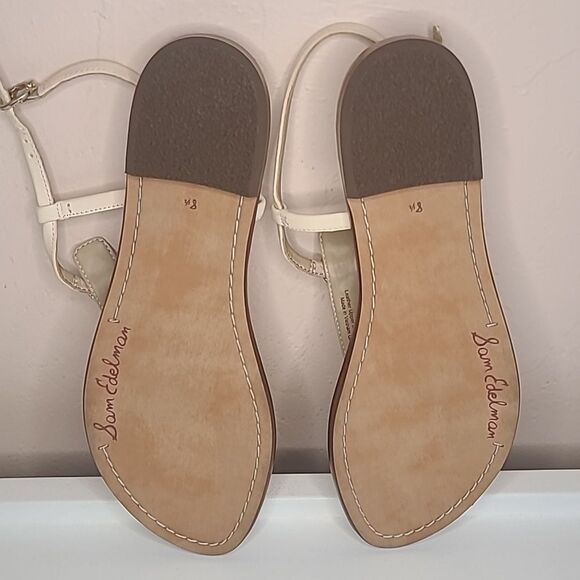 Sam Edelman gigi signet womens Leather C Ivory Thong Toe Sandal Size 9 - Picture 12 of 15